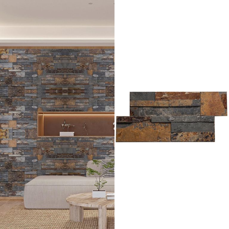 Piedra Natural Mosaico 18x35 cm Multicolor 0.5 m2