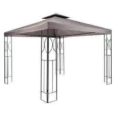 JUST HOME COLLECTION - Pérgola Panel Doble Tabaco Poliéster 300x300x275 cm