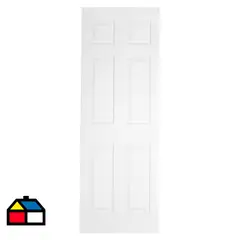 MULTIMARCA - Puerta HDF 6 Paneles prepintada color blanco