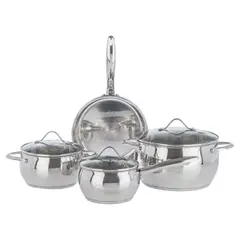 JUST HOME COLLECTION - Batería de Cocina 7 Piezas Acero