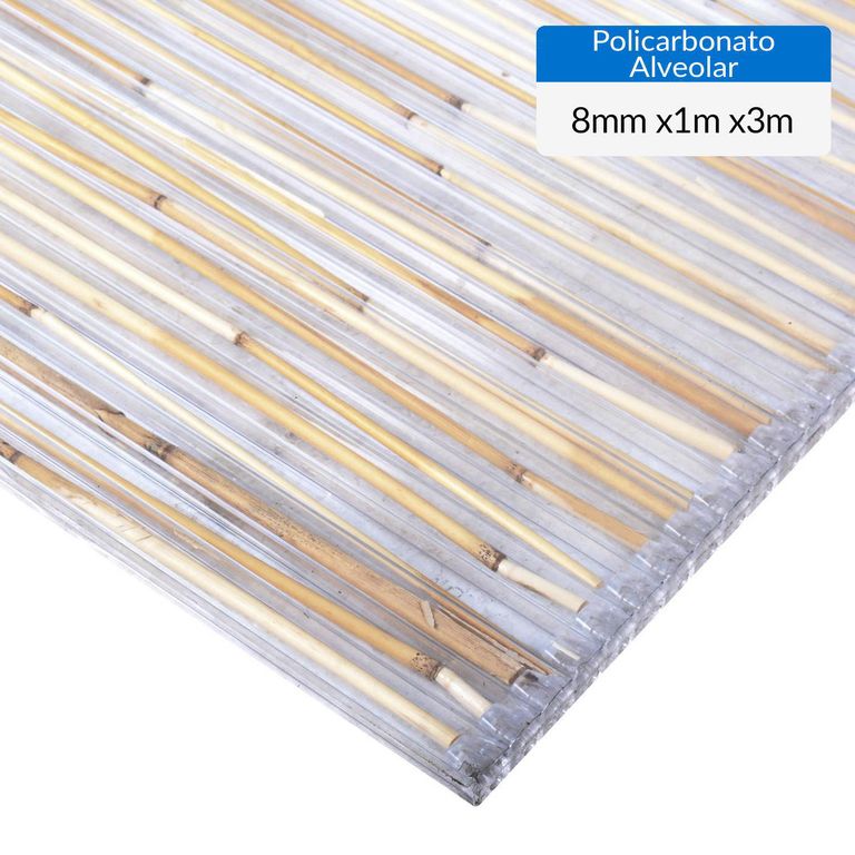 Plancha Polibambú Alveolar 8 mm 100x300 cm Polibambú