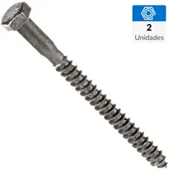 FIXSER - Tornillo Tirafondo Cabeza Hexagonal Madera 4 " 1/4 " 2 Unidades