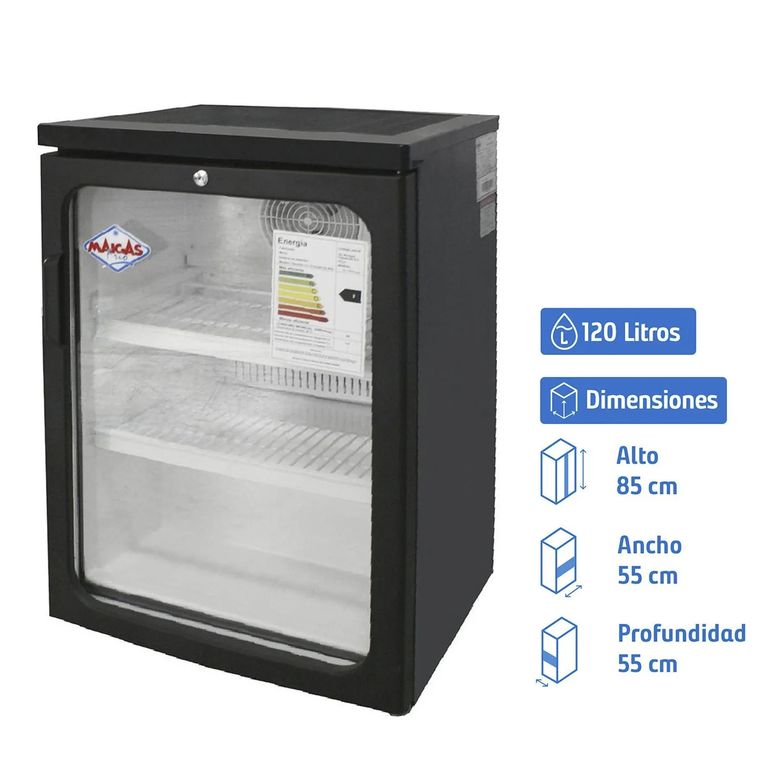 Visi-Cooler 1 puerta 120 litros negro