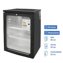 MAIGAS - Visi-Cooler 1 puerta 120 litros negro