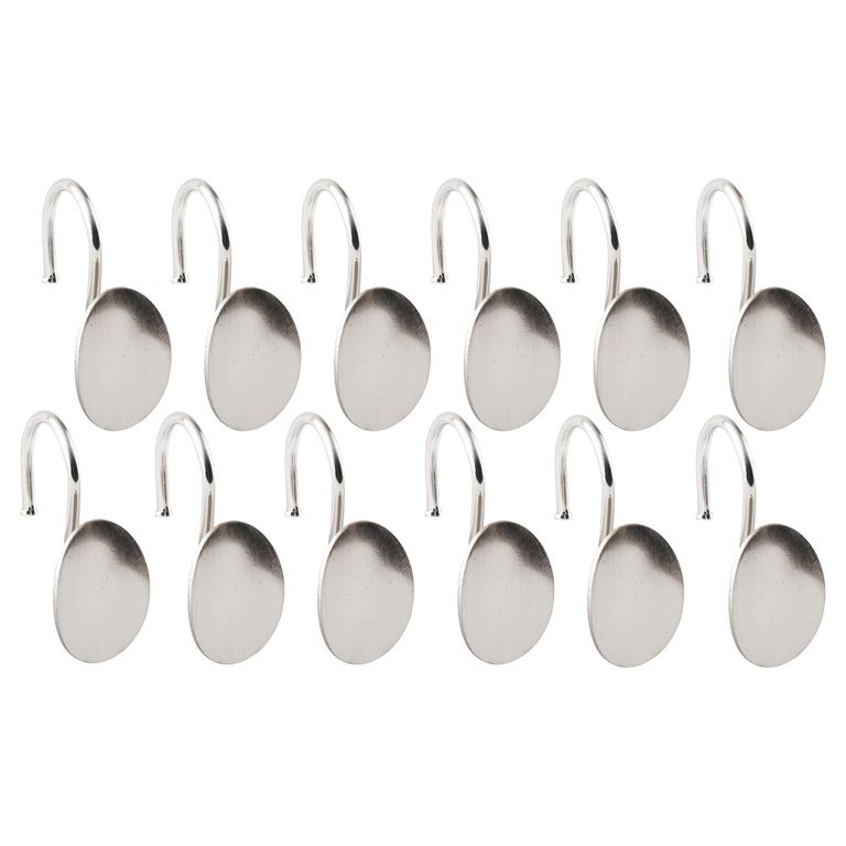 Set de ganchos para cortina de baño 12 unidades plateado