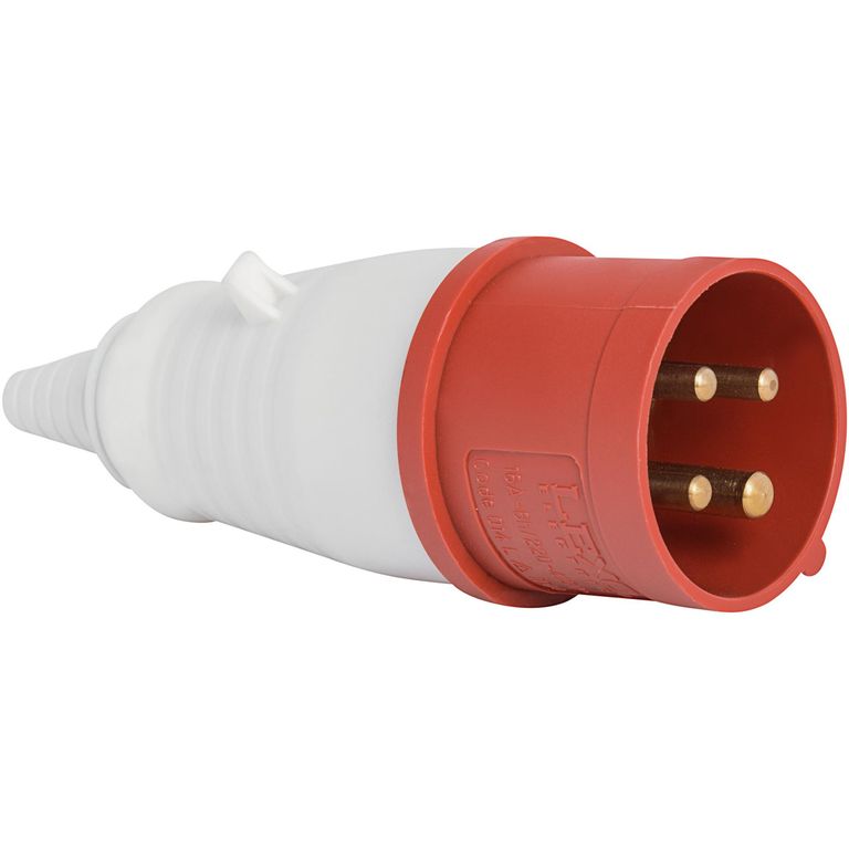 Electraline IEC Stecker IP44 – 10/16A, 3P+T, 380V, Rot | Robuster Industriestecker Für Sichere Verbindungen