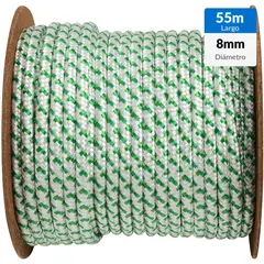 FIXSER - Cuerda de polipropileno trenzado 8 mm x 55 m