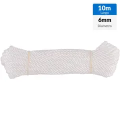 FIXSER - Cuerda Polipropileno Trenzado 6 mm 10 m Blanco