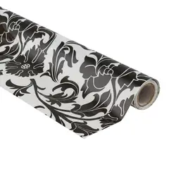 MURESCO - Papel Pvc Adhesivo Transparente Flores Negro 0.09 m2