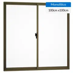 WINTEC - Ventana aluminio 100x100 cm monolítico titanio corredera