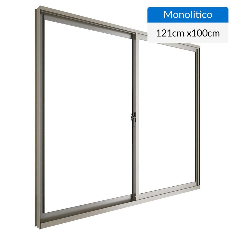 Ventana aluminio 121x100 cm monolítico titanio corredera