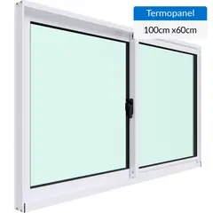 WINTEC - Ventana termopanel aluminio 100x60 cm blanco corredera