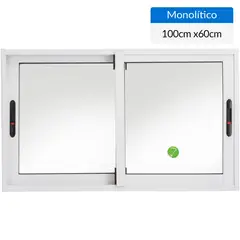 WINTEC - Ventana aluminio 100x60 cm monolítico blanco corredera