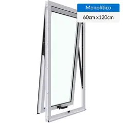 WINTEC - Ventana aluminio 60x120 cm monolítico blanco proyectante