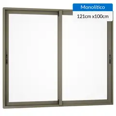 WINTEC - Ventana aluminio 121x100 cm monolítico titanio corredera