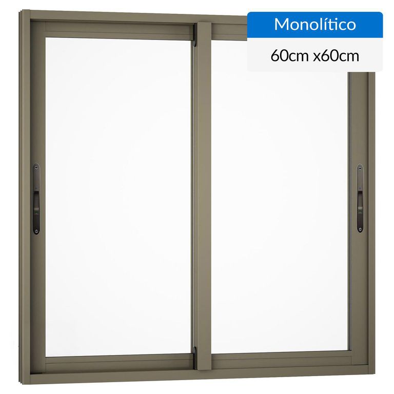 Ventana aluminio 60x60 cm monolítico titanio corredera
