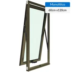 WINTEC - Ventana aluminio 60x120 cm monolítico titanio proyectante