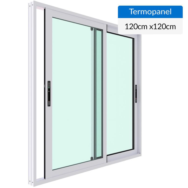 Ventana termopanel aluminio 120x120 cm blanco corredera