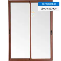 WINTEC - Ventanal termopanel aluminio 150x205 cm madera corredera