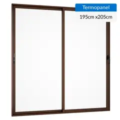 WINTEC - Ventana termopanel aluminio 195x205 cm madera corredera