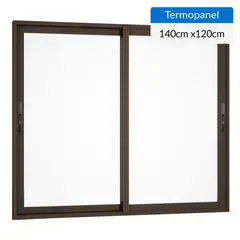 WINTEC - Ventana termopanel aluminio 140x120 cm madera corredera