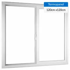 WINTEC - Ventana termopanel PVC 120x120 cm blanco corredera