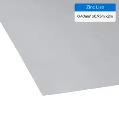 GENERICO - Plancha Recubrimiento AZM150 Zinc Liso 0.4 mm 95x200 cm Gris