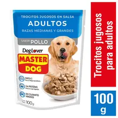 MASTER DOG - Alimento húmedo para perro adulto 100 gr pollo y vegetales