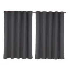 undefined - Combo 2 Cortinas black-out 200x220cm Texturada grafito