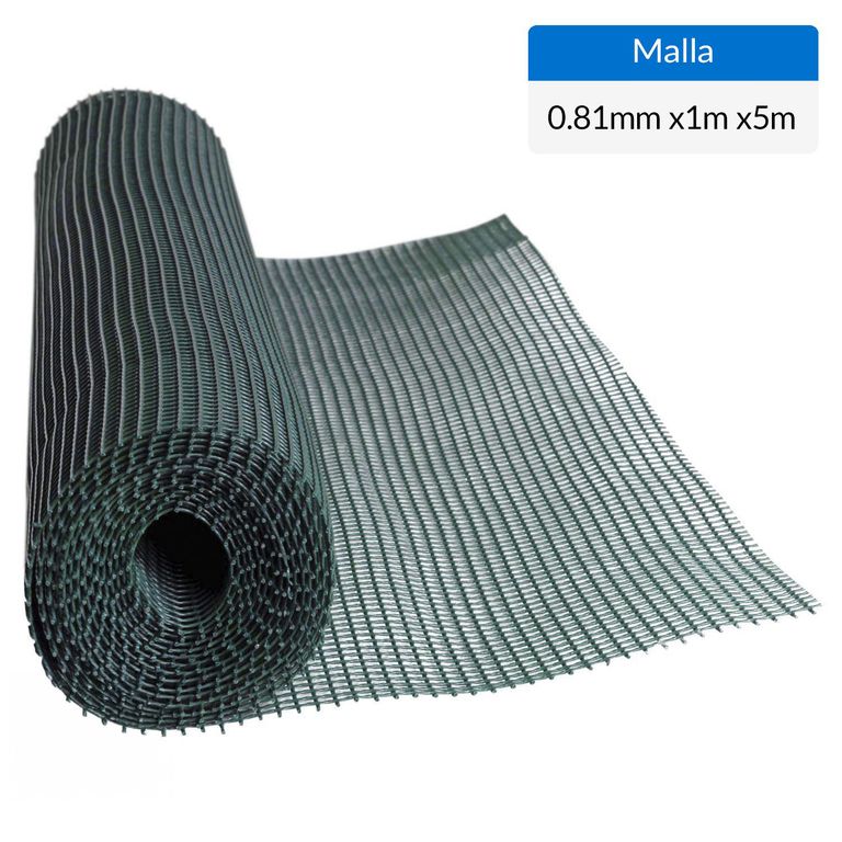 Malla jardín 10x10mm Verde 1x5m