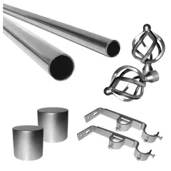 JUST HOME COLLECTION - Set de Barra Cortina Doble 28/19 mm 200 cm Satín