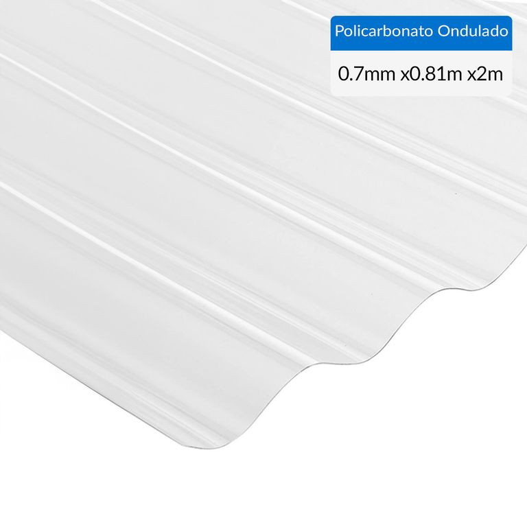 Plancha Policarbonato Ondulada 0.7 mm 81x200 cm Transparente