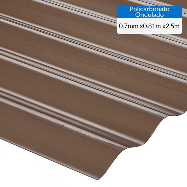 Plancha Policarbonato Ondulada 0.7 mm 81x250 cm Bronce