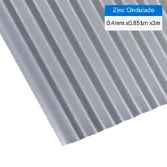 BOLKOW - Plancha Recubrimiento AZM150 Zinc Acanalada 0.4 mm 85.1x300 cm Gris