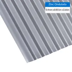 BOLKOW - Plancha Recubrimiento AZM150 Zinc Acanalada 0.4 mm 85.1x366 cm Gris
