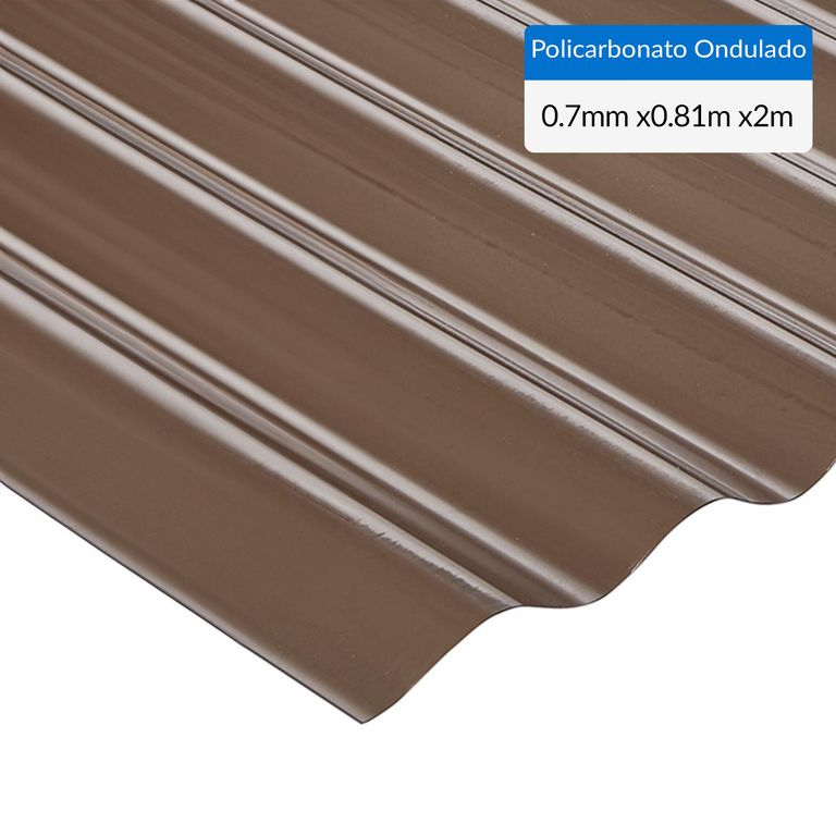 Plancha Policarbonato Ondulada 0.7 mm 81x200 cm Bronce