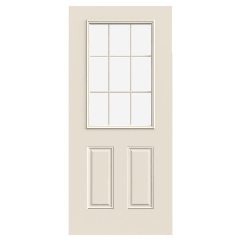 Puerta Medio Cuerpo Acero Vidrio Termopanel Blanco