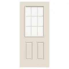 HOLZTEK - Puerta Medio Cuerpo Acero Vidrio Termopanel Blanco