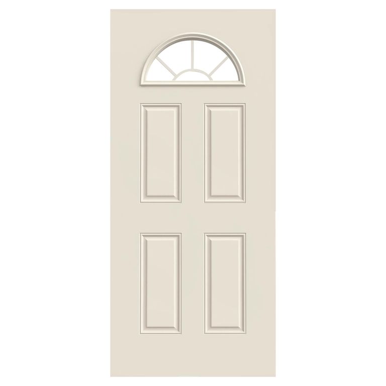 Puerta Exterior Acero Media Luna Blanco
