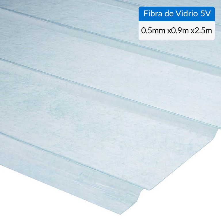 Plancha Fibra de vidrio 5V 0.5 mm 90x250 cm Transparente