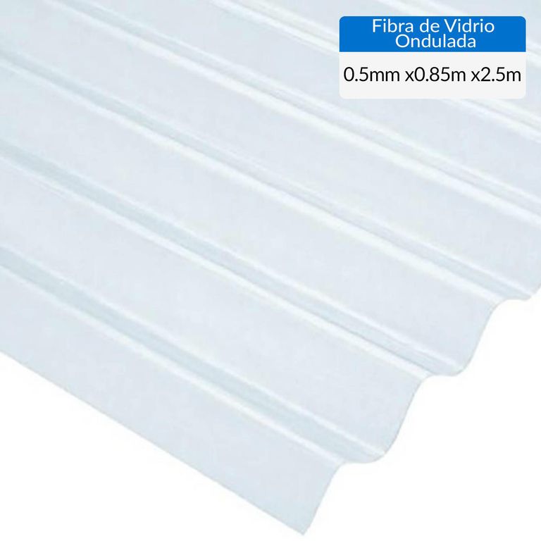 Plancha Fibra de vidrio Ondulada 0.5 mm 85x250 cm Natural