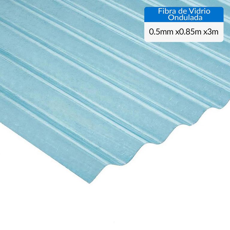 Plancha Fibra de vidrio Ondulada 0.5 mm 85x300 cm Natural