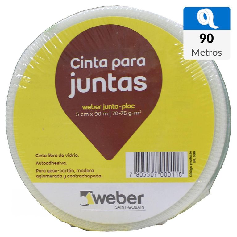 5 m x 90m Cinta de fibra de vidrio autoadhesiva para juntas