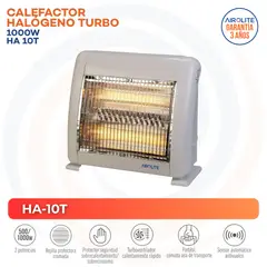 AIROLITE - Calefactor Halógeno 1000 W Radiación Turbo Blanco