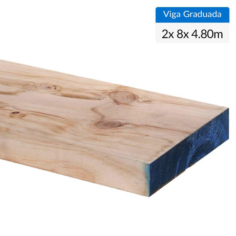 Viga Graduada de pino 2 x 8 x 4,8 m