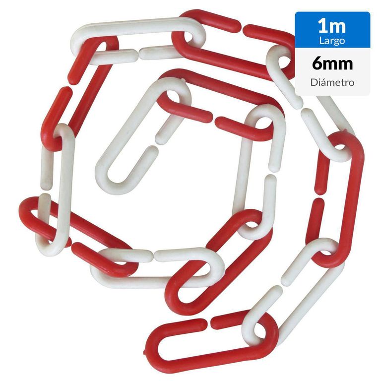 Cadena Polipropileno 6 mm 1 m Rojo/Blanco