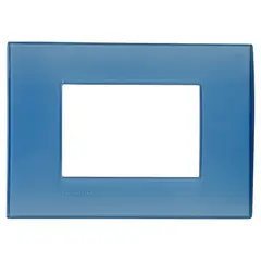 BTICINO - Placa Rectangular 3 Módulos Azul