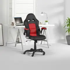 JUST HOME COLLECTION - Silla Escritorio Gamer Sienna Negro/Rojo