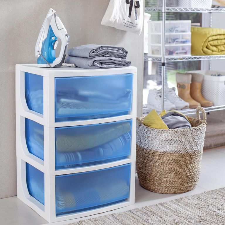 Cajonera 50x70x39 cm 136.5 l Blanco/Azul