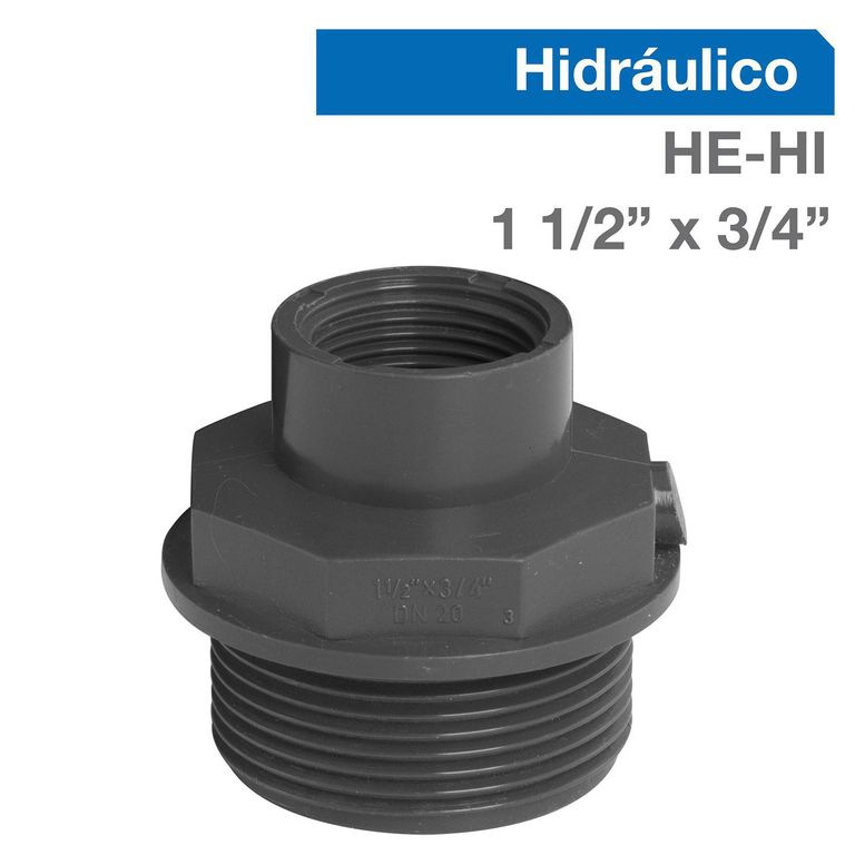 Buje Reducción PVC-P HE/HI 1 1/2" x 3/4" 1u